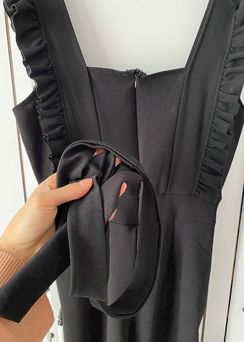 Siyah Volanlı Kadın Tulum - Görsel 7