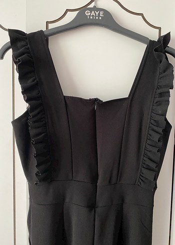 Siyah Volanlı Kadın Tulum - Görsel 5