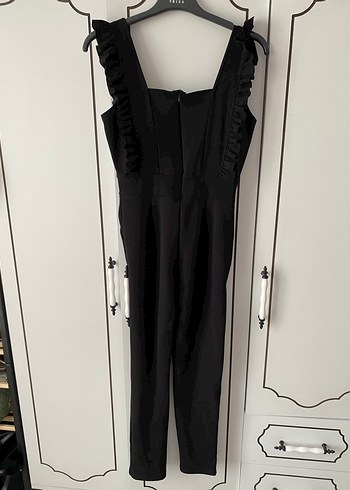 Siyah Volanlı Kadın Tulum - Görsel 6