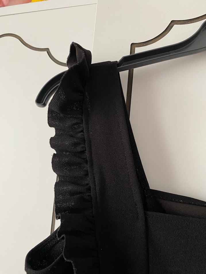 Siyah Volanlı Kadın Tulum - Görsel 4