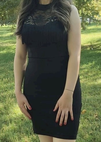 Diğer Dantel Detaylı Siyah Gotik Midi Elbise