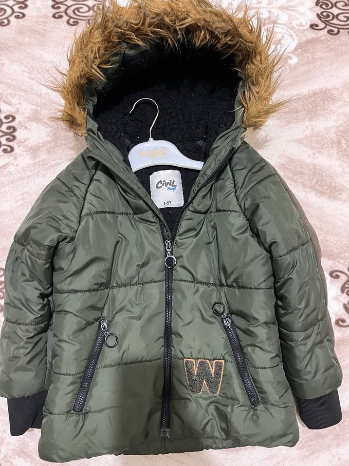 Haki Yeşili Erkek Çocuk Mont - Görsel 4