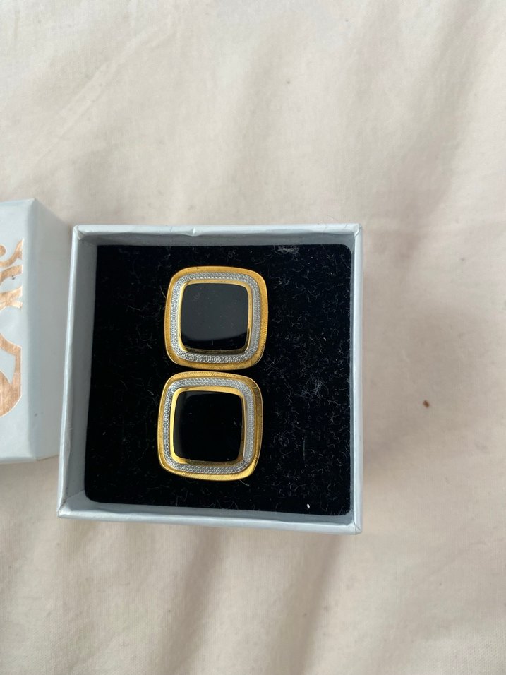 Altın Renkli, Kemerli Erkek Kol Düğmeleri - Görsel 2