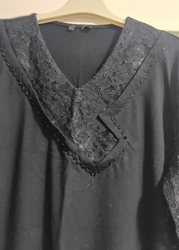 Kadın Siyah Uzun Kollu Gotik Nakışlı Uzun kollu buluz - Görsel 2