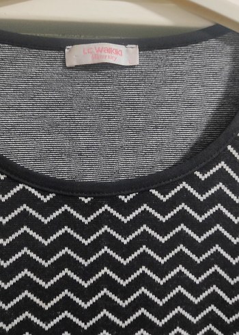 siyah beyaz midi elbise - Görsel 2