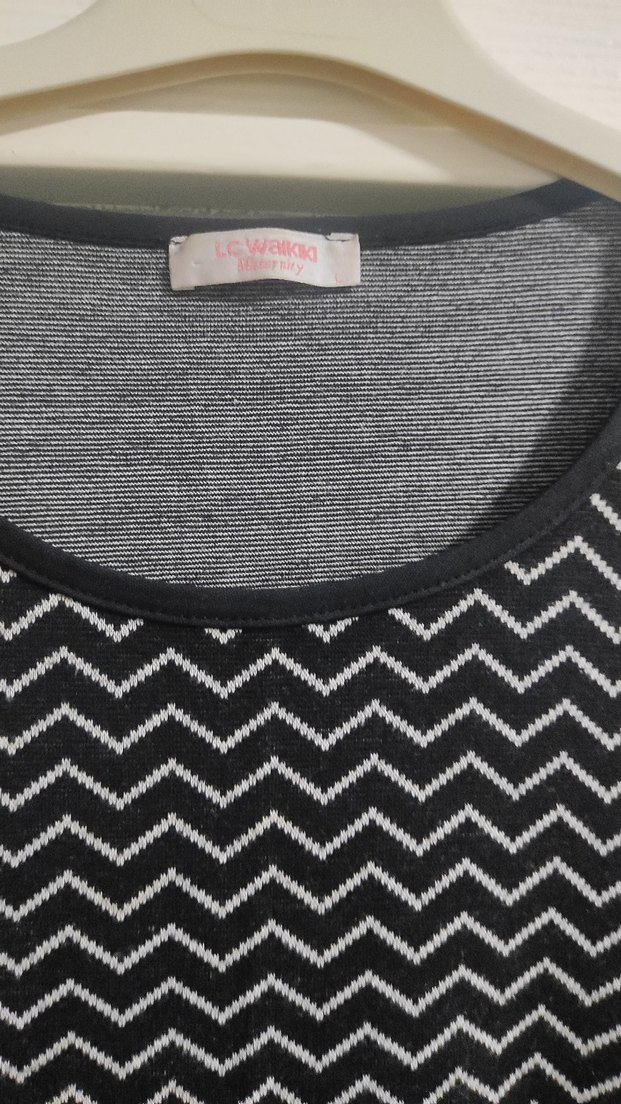 siyah beyaz midi elbise - Görsel 2