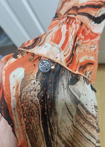 Bohem Çok Renkli Uzun Kollu Bluz - Görsel 4