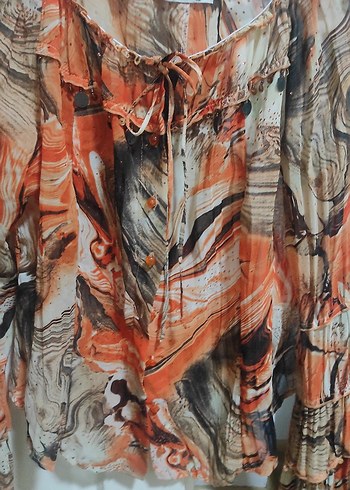 Bohem Çok Renkli Uzun Kollu Bluz - Görsel 5