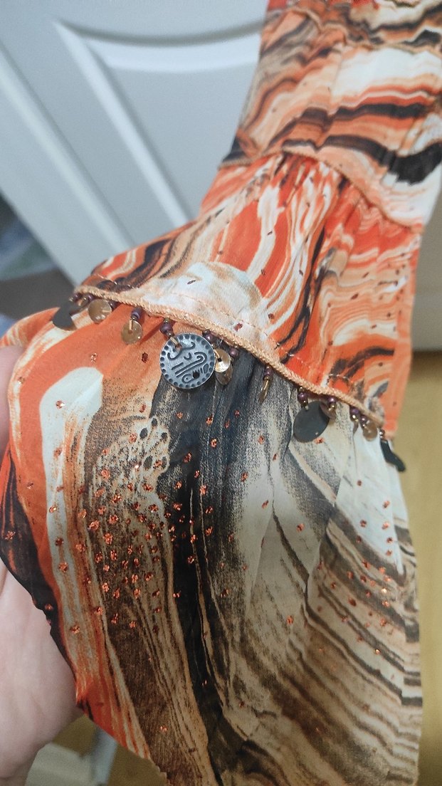 Bohem Çok Renkli Uzun Kollu Bluz - Görsel 4