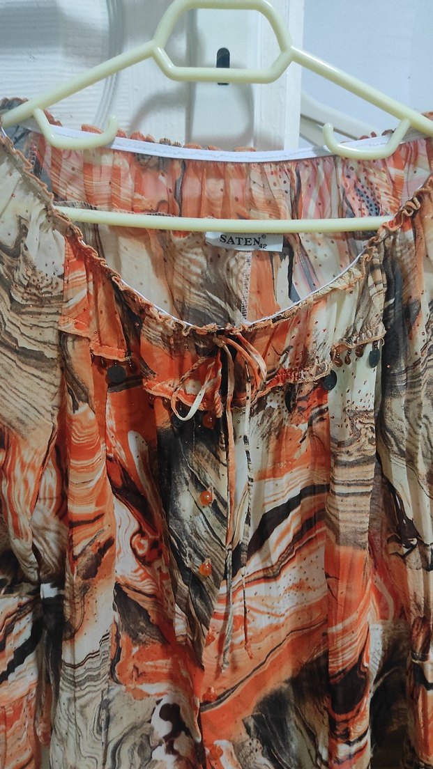 Bohem Çok Renkli Uzun Kollu Bluz - Görsel 2