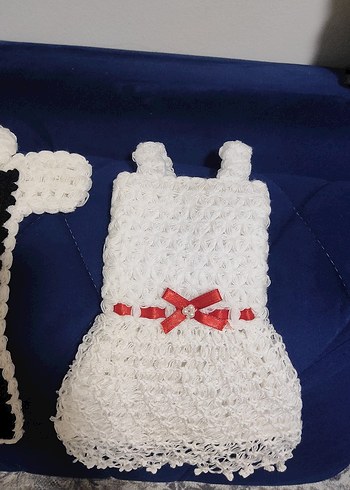 Nakışlı gelin damat figurlu lif orgu - Görsel 2