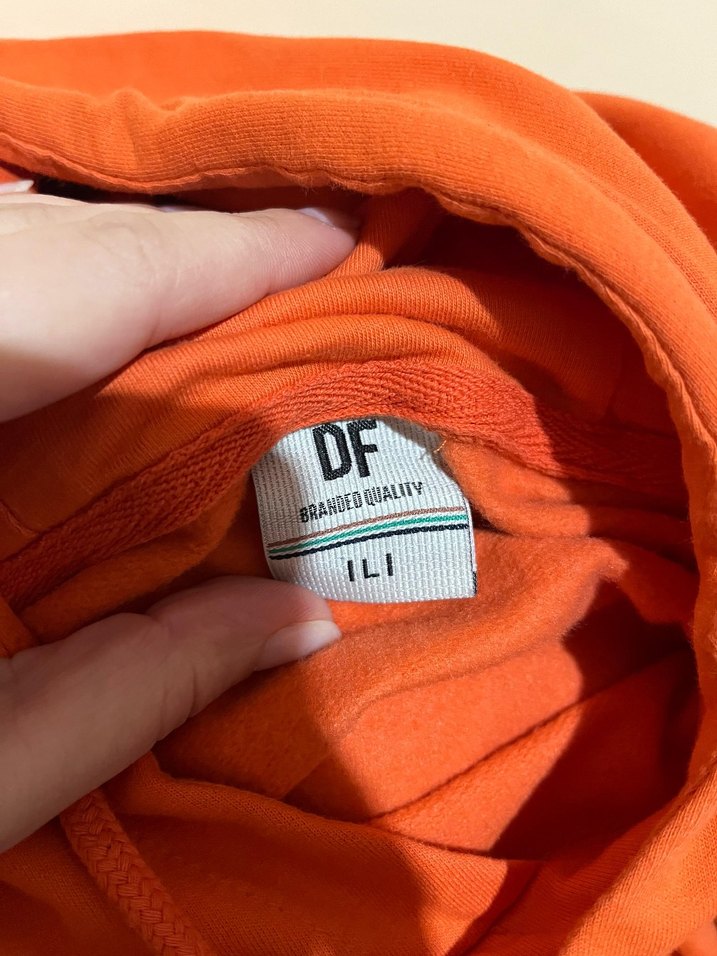 Kadın Turuncu Kapüşonlu Fermuarlı Sweatshirt - Görsel 2