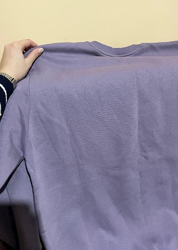 Gri Kadın Sweatshirt, Yuvarlak Yaka, Rahat Kesim - Görsel 4