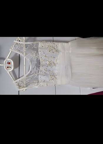 Vintage Bohem Gelinlik, Uzun, Beyaz, Kolsuz - Görsel 2