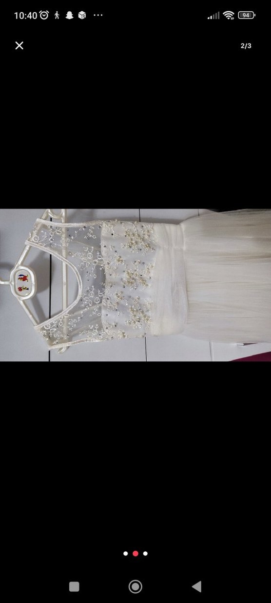 Vintage Bohem Gelinlik, Uzun, Beyaz, Kolsuz - Görsel 2