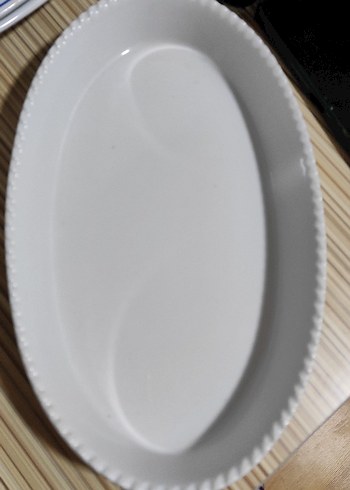 Beyaz Parlak Oval Tabak - Görsel 3