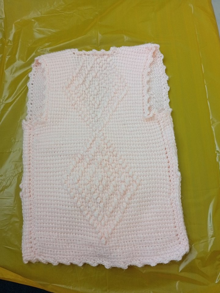 Kız Çocuk Pembe Örgü Kolsuz Hırka - Görsel 2