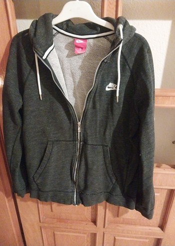 Nike Gri Fermuarlı Sweatshirt