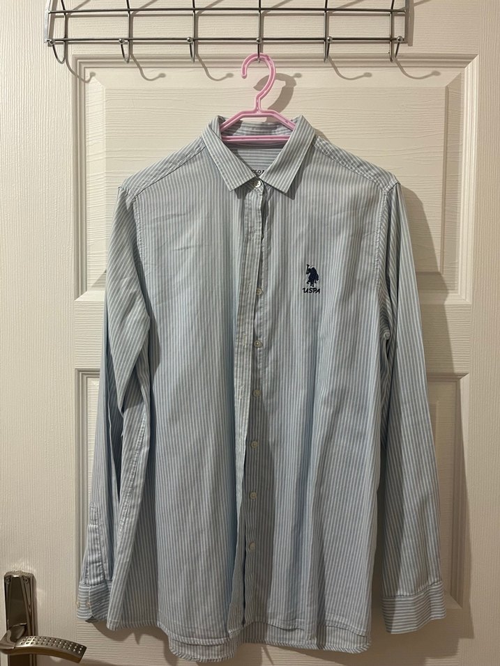 Düğmeli Gri Kadın Keten Gömlek - Görsel 3