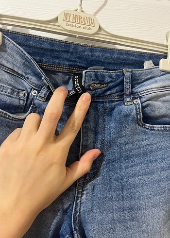 Mavi Dar Kesim Kot Pantolon - Görsel 3