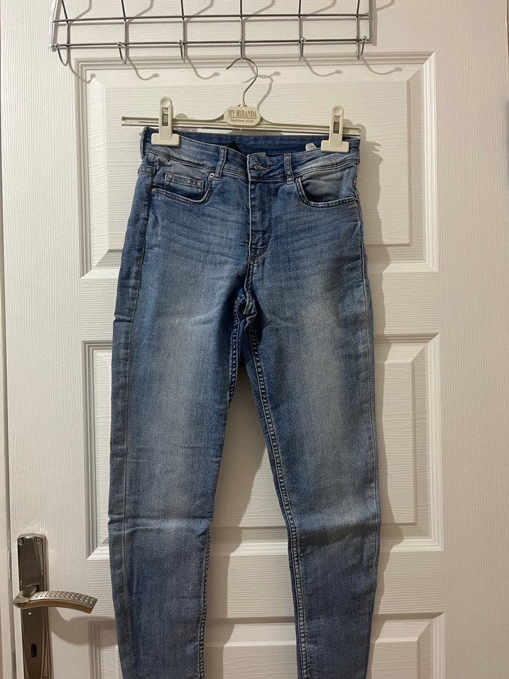 Mavi Dar Kesim Kot Pantolon - Görsel 2