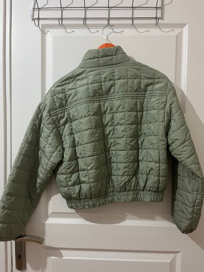 Yeşil Fermuarlı Kadın Mont - Görsel 2