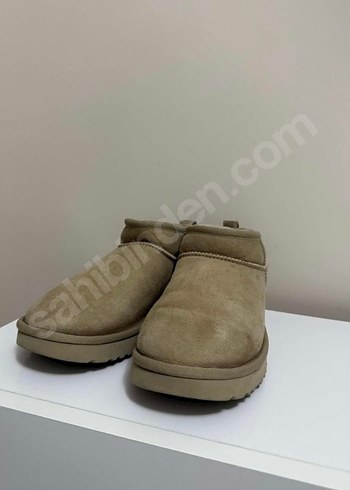 Bej Süet Kadın Dolgu Topuklu Bot Velcro - Görsel 4