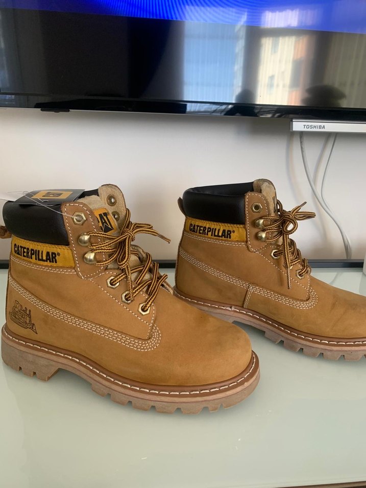 CAT TOSHI Kadın Süet Kahverengi Dolgu Topuk Bot - Görsel 3