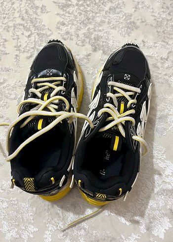 Sarı Detaylı Siyah Bağcıklı Spor Ayakkabı unisex - Görsel 5