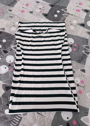 Gri Zebra Desenli Uzun Elbise - Görsel 5