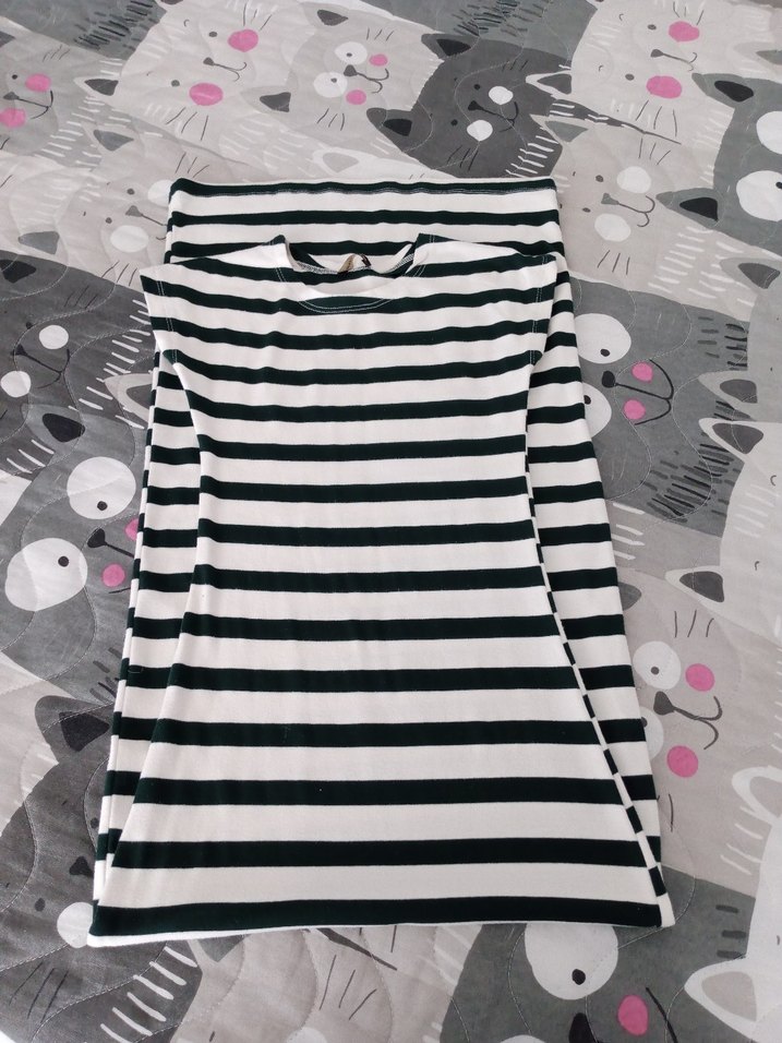 Gri Zebra Desenli Uzun Elbise - Görsel 5