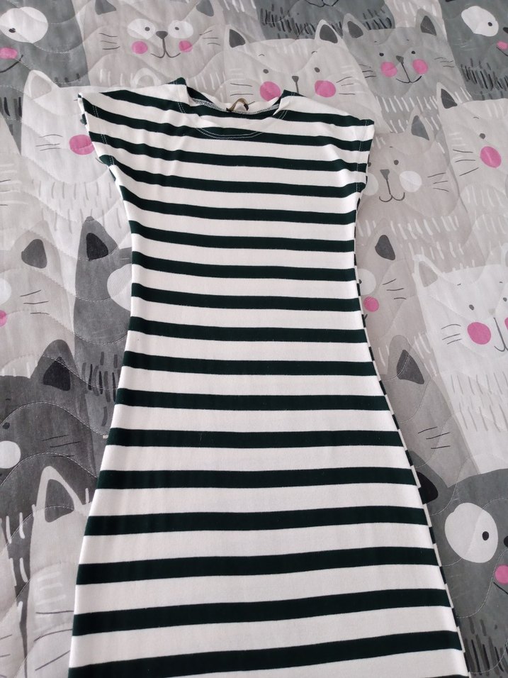 Gri Zebra Desenli Uzun Elbise - Görsel 2