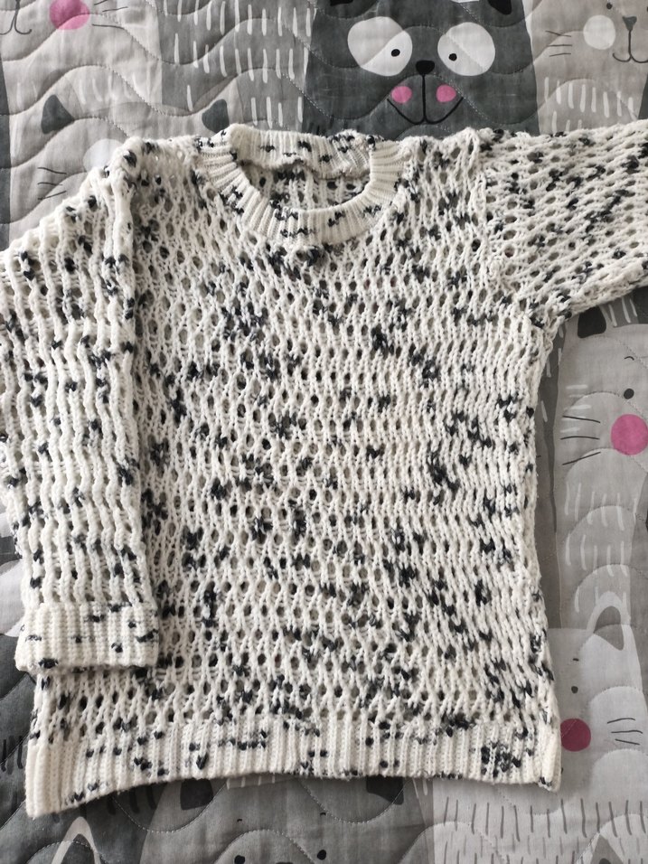 Beyaz Gri Örgü Kadın Kazak - Görsel 2