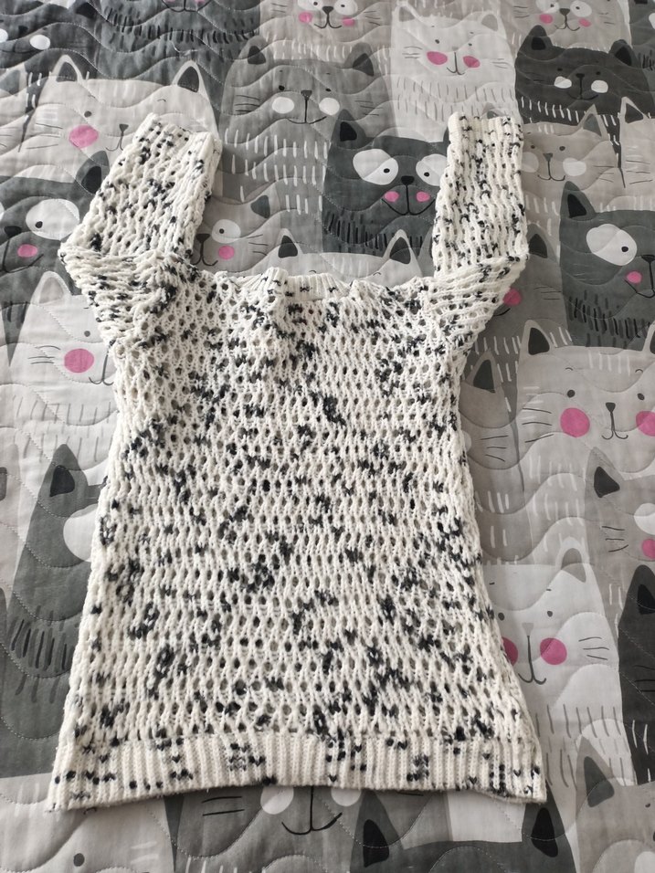 Beyaz Gri Örgü Kadın Kazak - Görsel 5