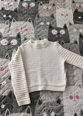 Beyaz Örgü Kadın Boğazlı Kazak - Görsel 2