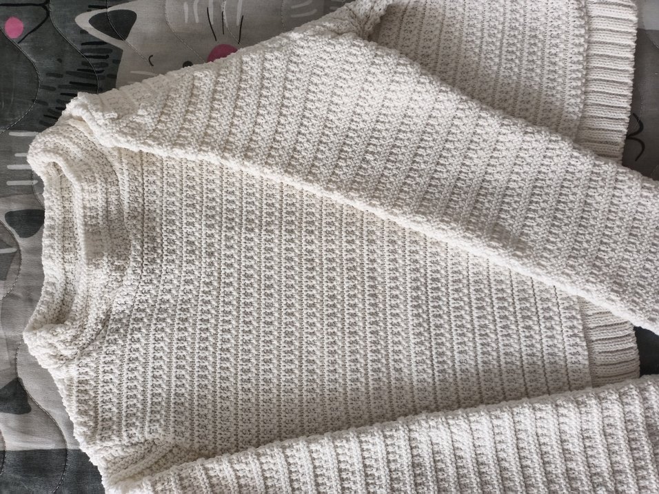 Beyaz Örgü Kadın Boğazlı Kazak - Görsel 4