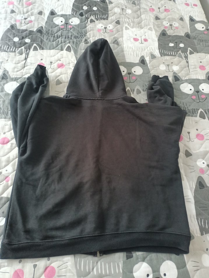 Kadın Gri Kapüşonlu Fermuarlı Sweatshirt - Görsel 4