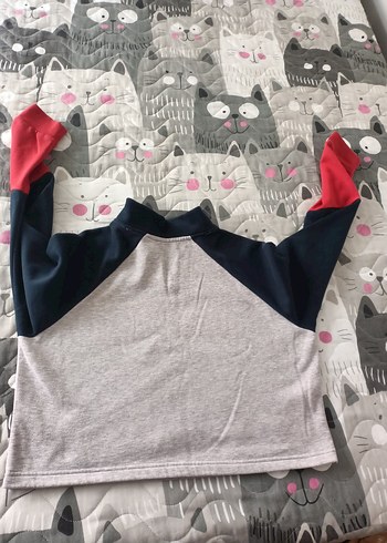 Kadın Gri Fermuarlı Yarım Fermuarlı Sweatshirt - Görsel 4