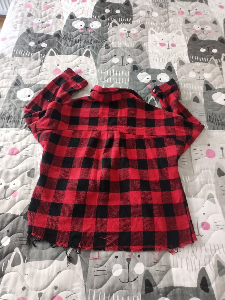 Kadın Kırmızı Kareli Düğmeli Gömlek - Görsel 4