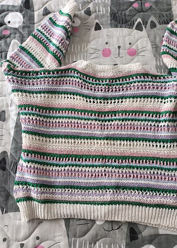 Bohem Çok Renkli Örgü Hırka - Görsel 4