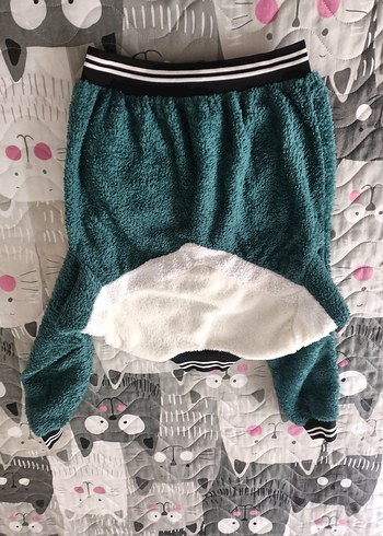 Turkuaz Gri Peluş Detaylı Kadın Ceket - Görsel 4