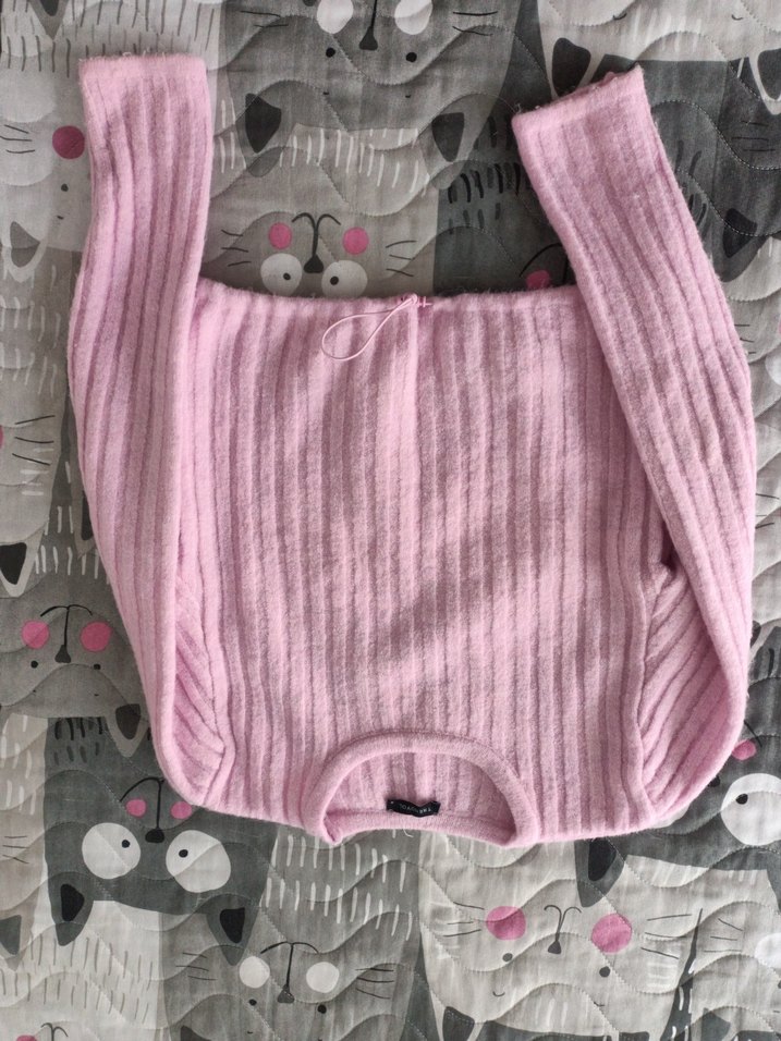 Pembe Fitilli Triko Kadın Kazak - Görsel 2