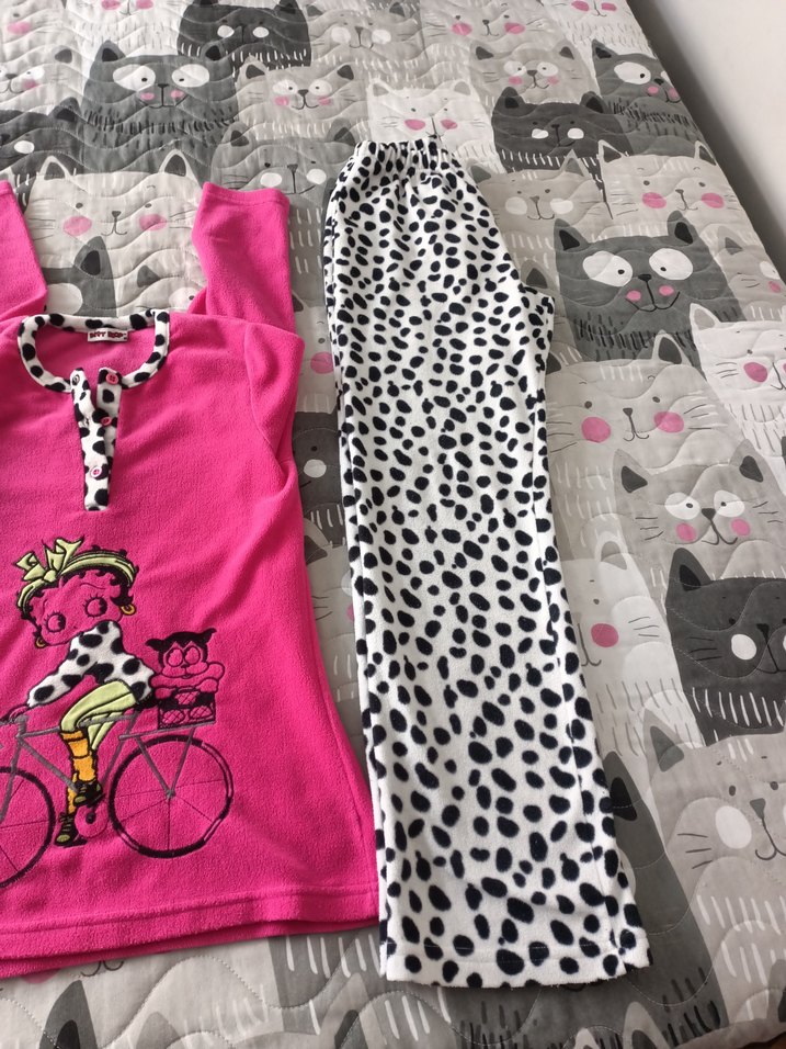Pembe Baskılı Mini Kadın Pijama Takımı - Görsel 3