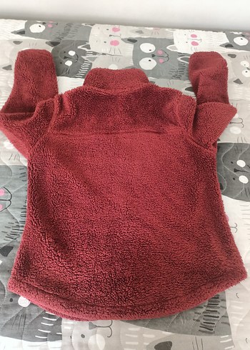 Bordo Fermuarlı Kadın Polar Ceket - Görsel 4