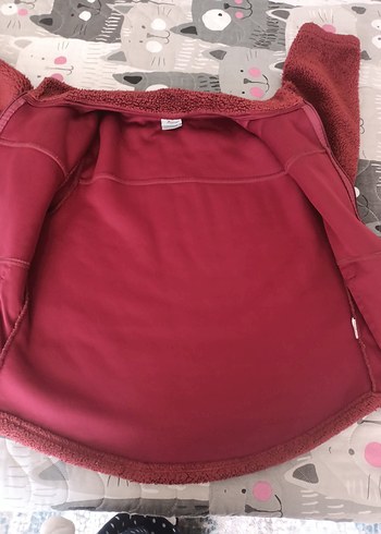 Bordo Fermuarlı Kadın Polar Ceket - Görsel 5