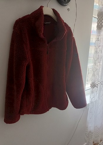 Bordo Fermuarlı Kadın Polar Ceket - Görsel 2