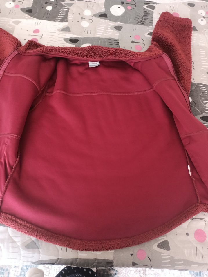 Bordo Fermuarlı Kadın Polar Ceket - Görsel 5