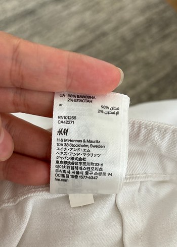 diğer Beden beyaz Renk Beyaz denim Kadın Normal Boy Pantolon