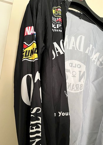 Jack Daniel's Baskılı Siyah Erkek Biker Mont yağmurluk - Görsel 5