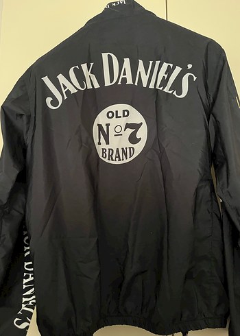 Jack Daniel's Baskılı Siyah Erkek Biker Mont yağmurluk - Görsel 2